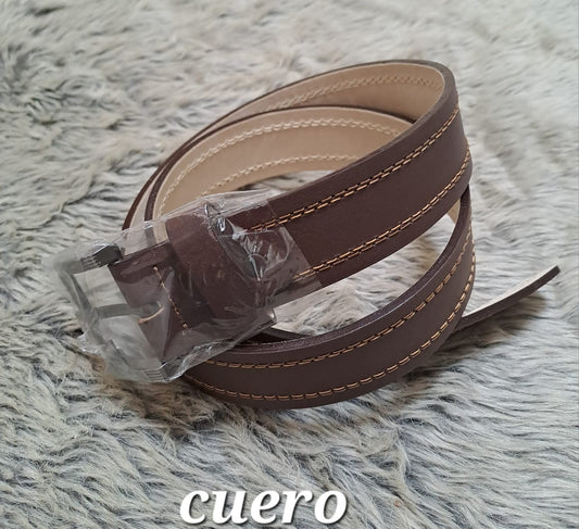 Correa de Cuero Genuino para Hombre en Color Café