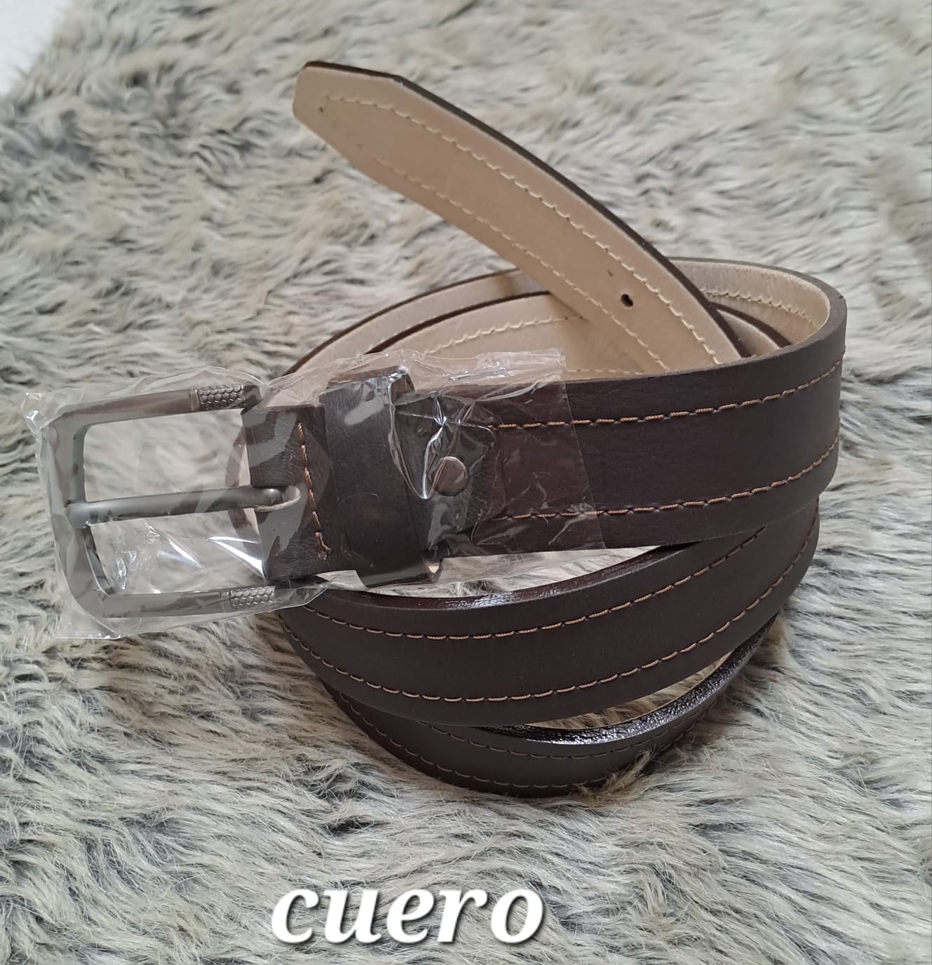 Correa de Cuero Genuino para Hombre en Color Café