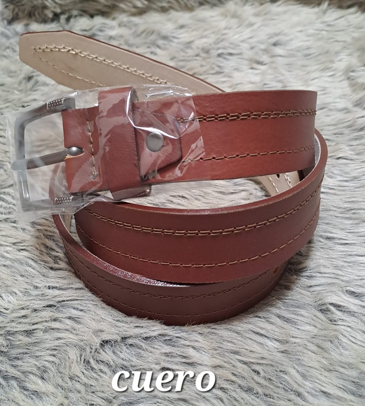 Correa de Cuero Genuino para Hombre en Color Marrón