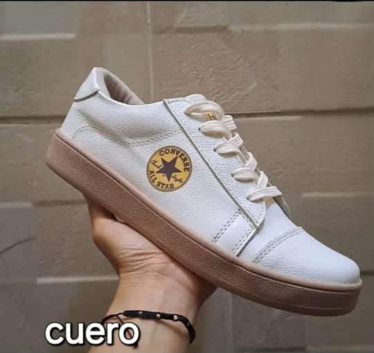 Tenis en Cuero Estilo Converse - Blanco Clásico