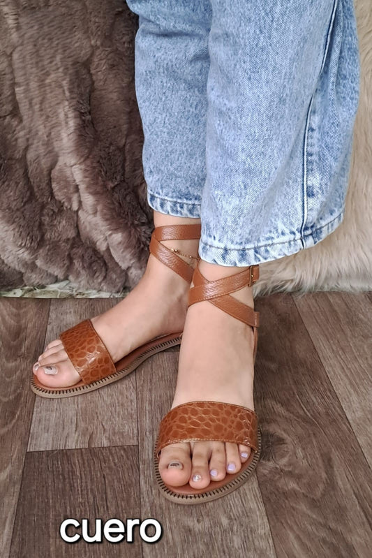 Sandalias de Cuero para Mujer en Color Marrón