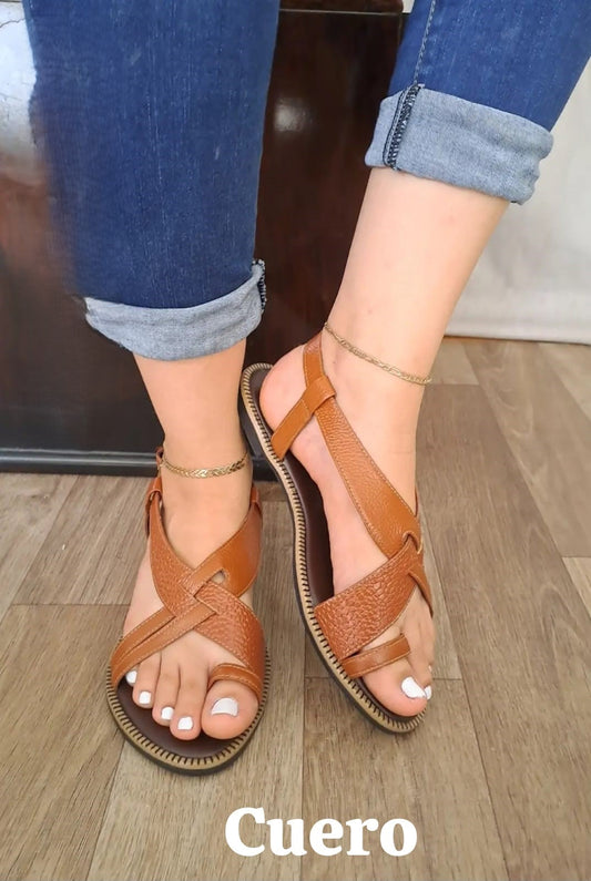 Sandalias de Cuero para Mujer en Color Marrón